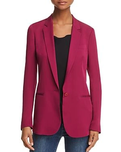 Shop Theory Grinson Silk Blazer In Electric Pink