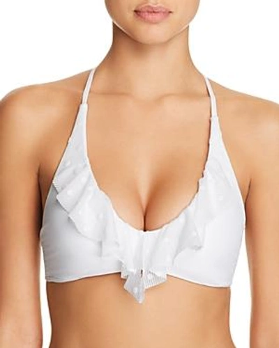 Shop Ella Moss Sheer Dot Halter Bikini Top In White