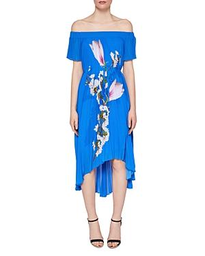 ted baker blue pleated dress