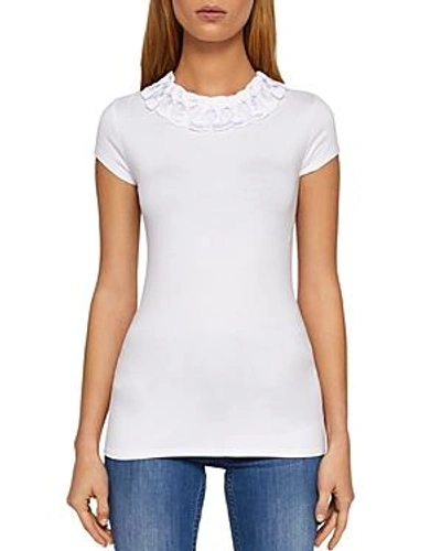 Shop Ted Baker Charre Bow-trimmed Tee In White