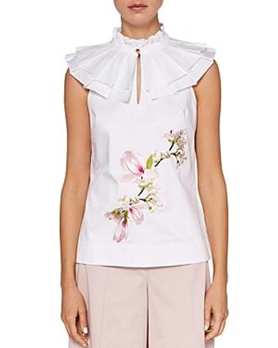 Shop Ted Baker Terria Harmony High-neck Top In White