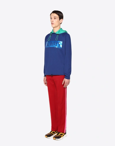 Shop Valentino Sweatshirt With 'always' Lettering In Blue