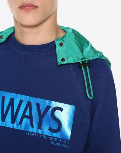 Shop Valentino Sweatshirt With 'always' Lettering In Blue