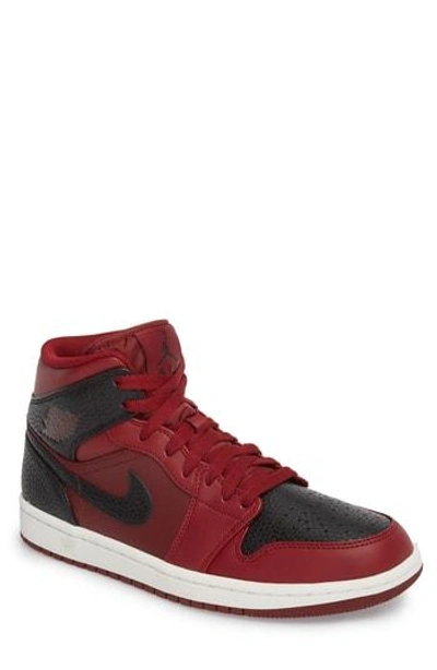 Shop Nike 'air Jordan 1 Mid' Sneaker In Team Red/ Gym Red/ White