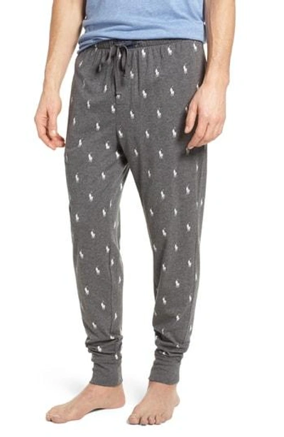 Shop Polo Ralph Lauren Pony Print Lounge Pants In Fortress Frey Heather