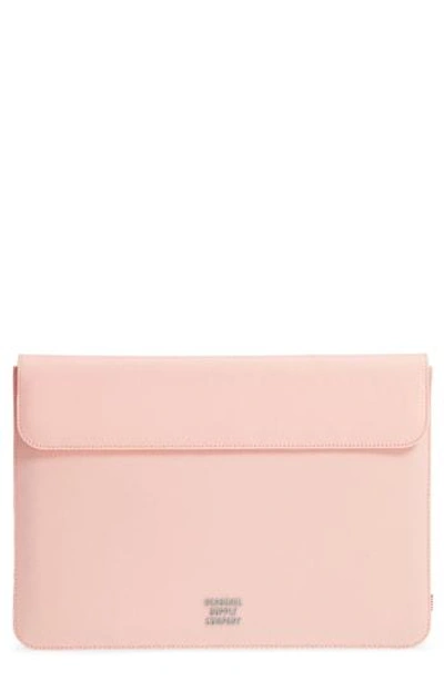 Shop Herschel Supply Co Spokane 13-inch Macbook Canvas Sleeve - Pink In Peach