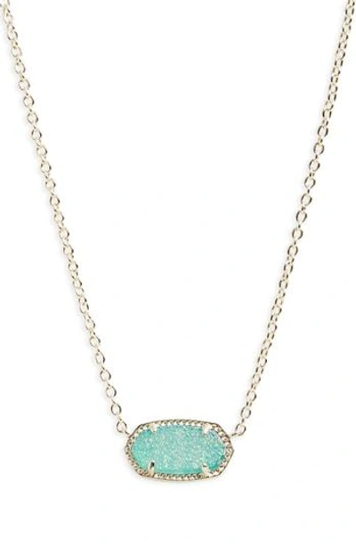 Shop Kendra Scott Elisa Pendant Necklace In Teal Drusy/ Gold