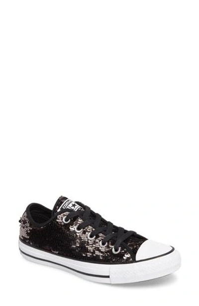 Shop Converse Chuck Taylor All Star Sequin Low Top Sneaker In Gunmetal Sequins