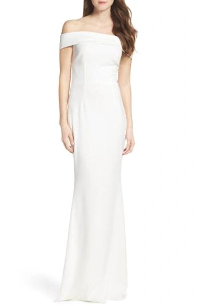 Shop Katie May Legacy Crepe Body-con Gown In Ivory