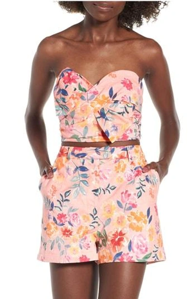 Shop Lovers & Friends Strapless Crop Top In Sunset Floral