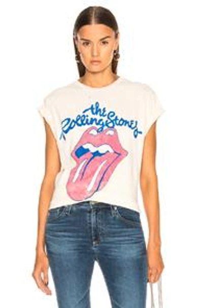 Shop Madeworn Rolling Stones Crew Tee In Dirty White