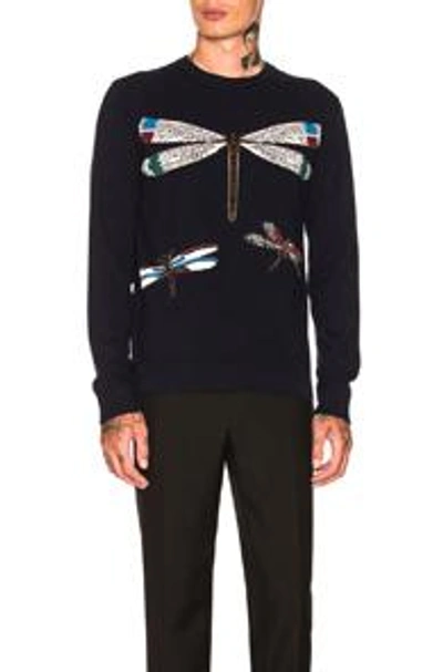 Shop Valentino Dragonfly Sweatshirt In Blue