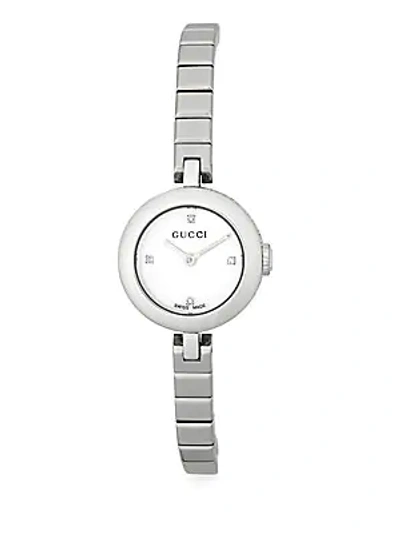 Shop Gucci Stainless Steel Mother-of-pearl Bracelet Watch