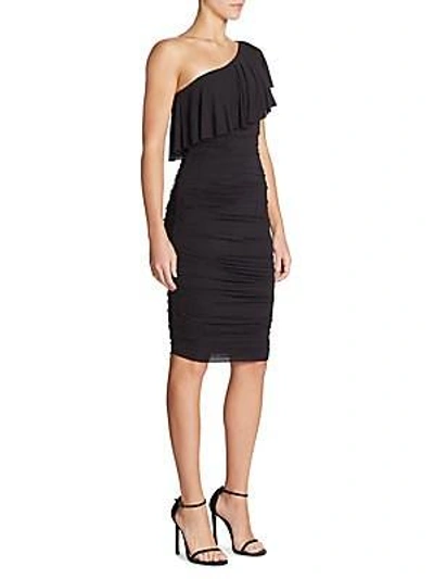 Shop Bailey44 Barbados One Shoulder Ruched Dress In Black
