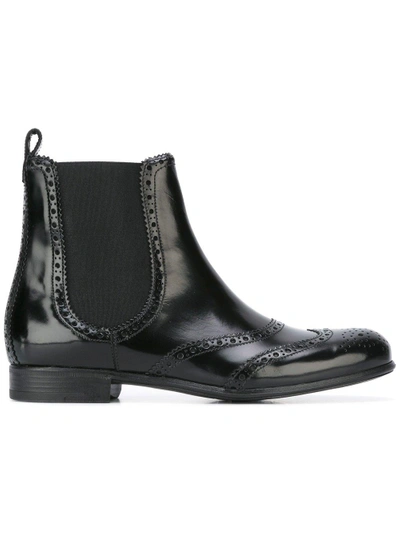 Shop Dolce & Gabbana Brogue Chelsea Boots - Black