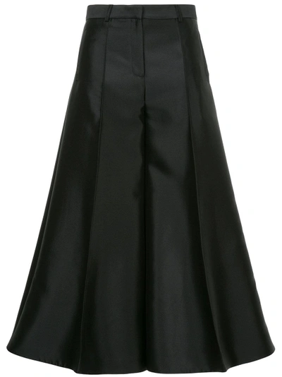 Shop Rokh Flared Palazzo Trousers - Black