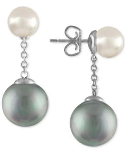 Shop Majorica Gold-plated Imitation Pearl Drop Earrings In Multi