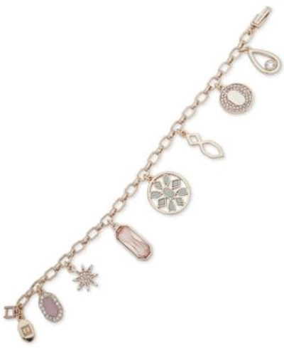 Shop Ivanka Trump Gold-tone Stone & Crystal Charm Bracelet In Gold Multi