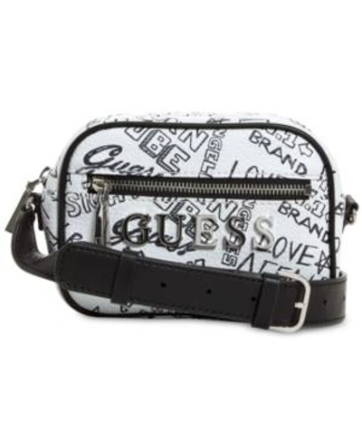 Shop Guess Manhattan Graffiti Crossbody In Graffiti/silver