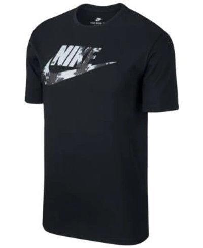 Shop Nike Men's Sportswear Print-logo T-shirt In Black