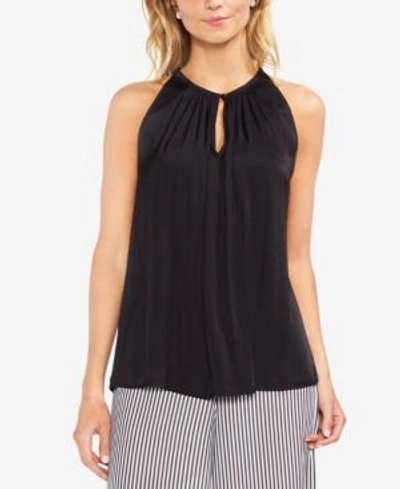 Shop Vince Camuto Sleeveless Keyhole Top In Rich Black