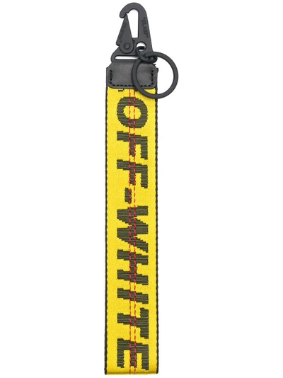 Shop Off-white Industrial Logo Keyring In Yellow