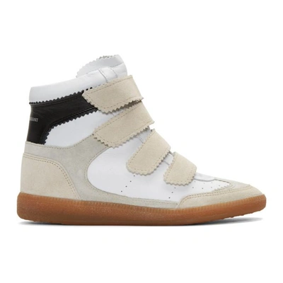ISABEL MARANT OFF-WHITE SUEDE BILSY WEDGE SNEAKERS