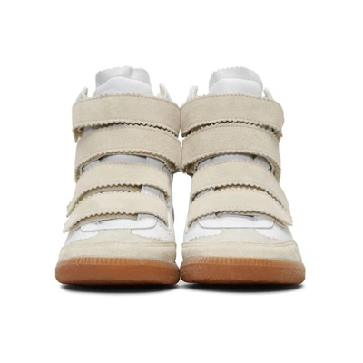 ISABEL MARANT OFF-WHITE SUEDE BILSY WEDGE SNEAKERS