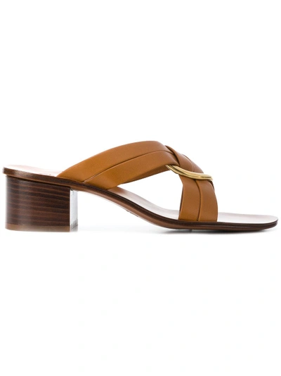 Shop Chloé Rony Mid-heel Sandals - Brown