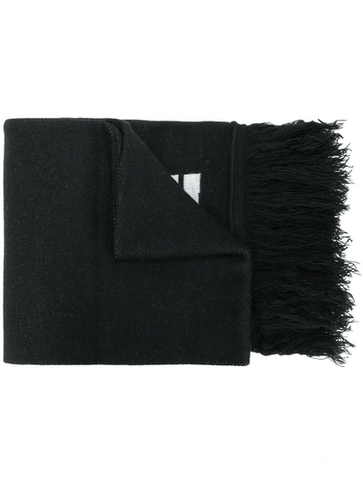 Shop Off-white Intarsia Scarf - Black