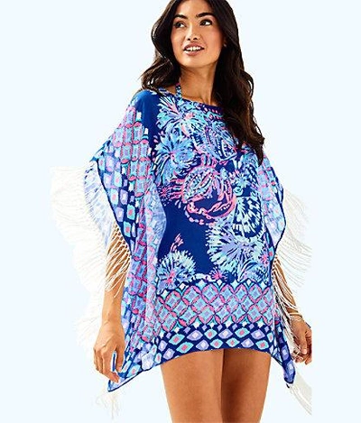 Shop Lilly Pulitzer Womens Ginette Coverup In Twilight Blue Gypsea Girl Engineered Coverup