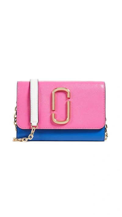 Shop Marc Jacobs Snapshot Wallet On A Chain In Vivid Pink