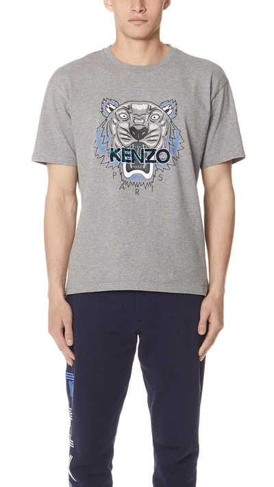 Shop Kenzo Leopard Tiger T-shirt In Dove Grey