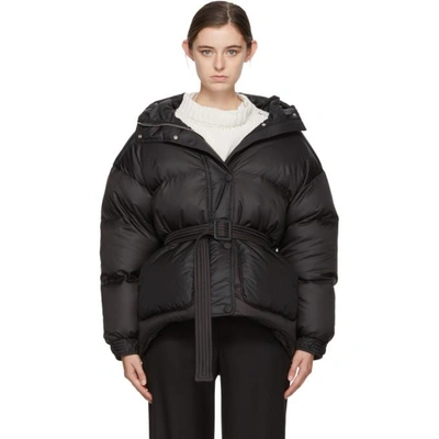 Shop Ienki Ienki Black Down Michelin Belted Hooded Jacket