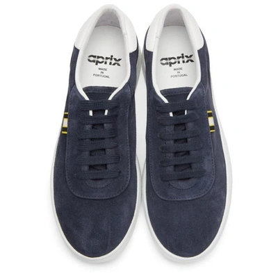 Shop Aprix Navy Suede Apr-002 Sneakers