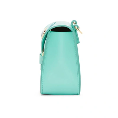 Shop Sophie Hulme Ssense Exclusive Blue Glitter Cloud Nano Milner Crossbody Bag In Aqua With Glitter