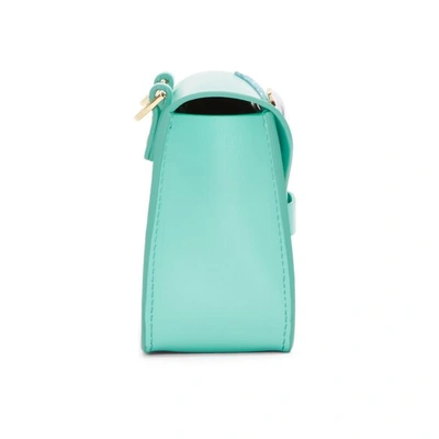 Shop Sophie Hulme Ssense Exclusive Blue Glitter Cloud Nano Milner Crossbody Bag In Aqua With Glitter