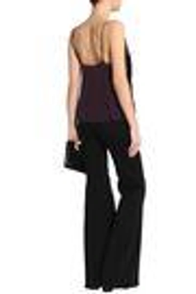 Shop J Brand Woman Lucy Velvet And Crepe De Chine Camisole Grape