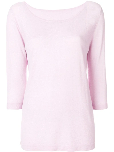 Shop Sottomettimi Cropped Sleeves Jumper - Pink & Purple