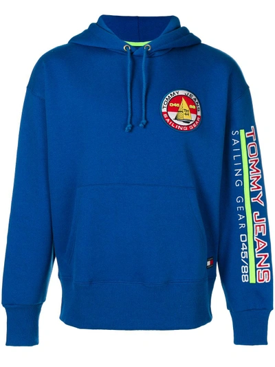 Shop Tommy Jeans Logo Patch Hoodie - Blue