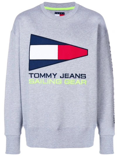 Shop Tommy Jeans Logo Sweatshirt - Grey