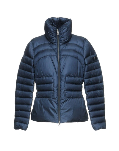 Shop Peuterey Woman Down Jacket Midnight Blue Size 6 Polyester