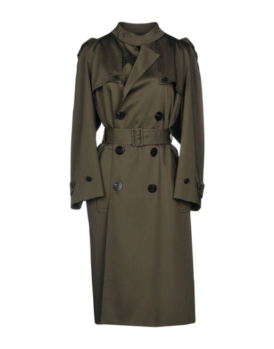 Shop Neil Barrett Double Breasted Pea Coat In Military Green