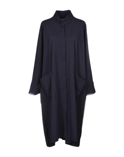 Shop Issey Miyake Overcoats In Purple