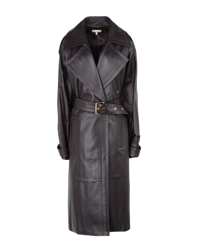 Shop Michael Kors Full-length Jacket In Dark Brown