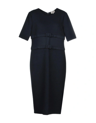 Shop Armani Collezioni Midi Dresses In Dark Blue
