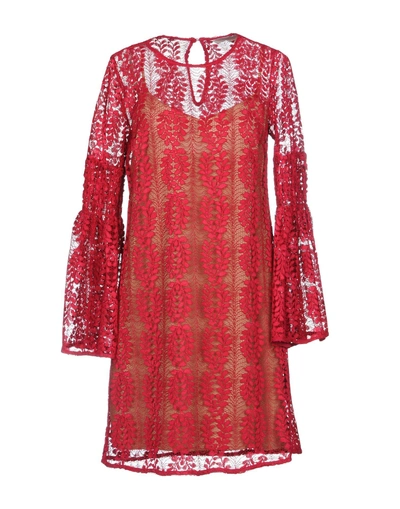 Shop Michael Michael Kors Short Dresses In Garnet