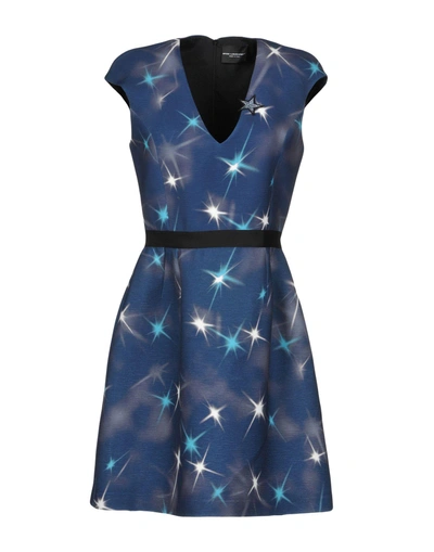 Shop Atos Lombardini Short Dresses In Dark Blue