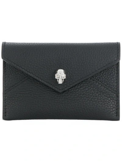 Shop Alexander Mcqueen Textured Skull Wallet - Black