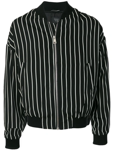 Shop Represent Striped Bomber Jacket - Black